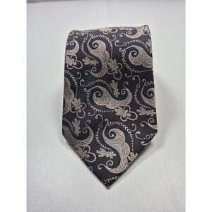 BOCARA Tie Mens Gray Paisley 100% Silk Jacquard Pointed Classic One Size
